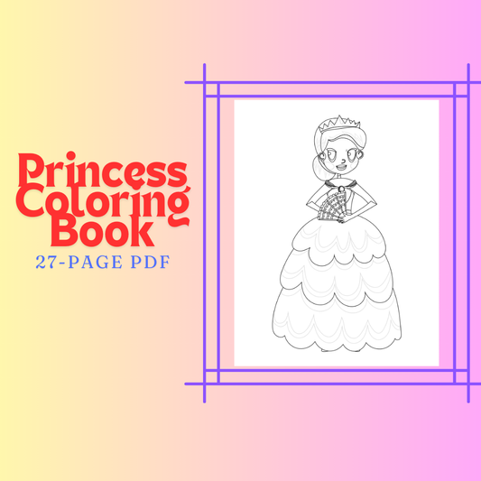 Princess coloring Book 27-page PDF Download