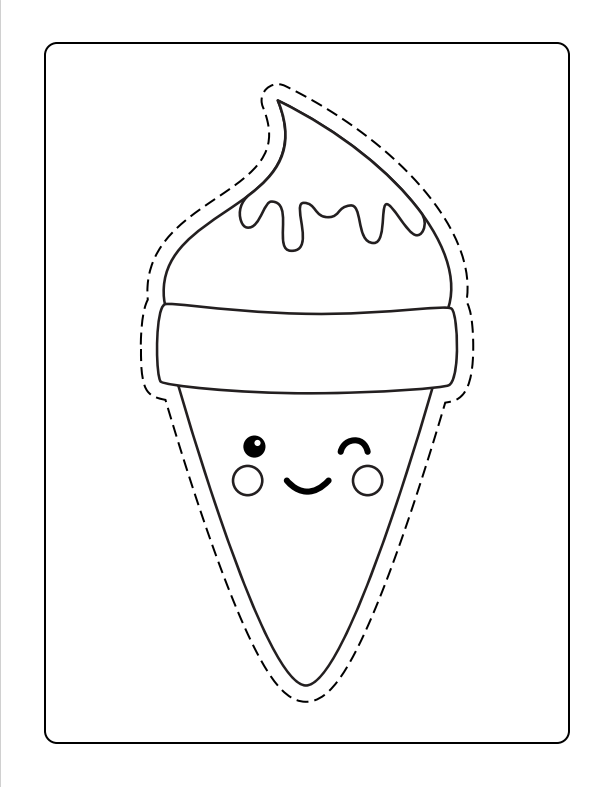 Cupcake coloring book with cut out pictures 25-page PDF download