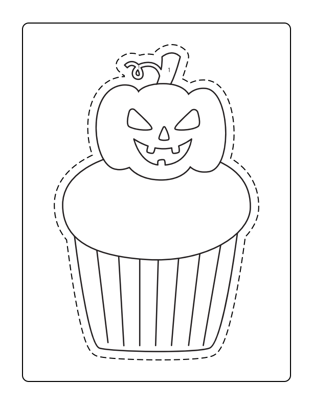 Cupcake coloring book with cut out pictures 25-page PDF download