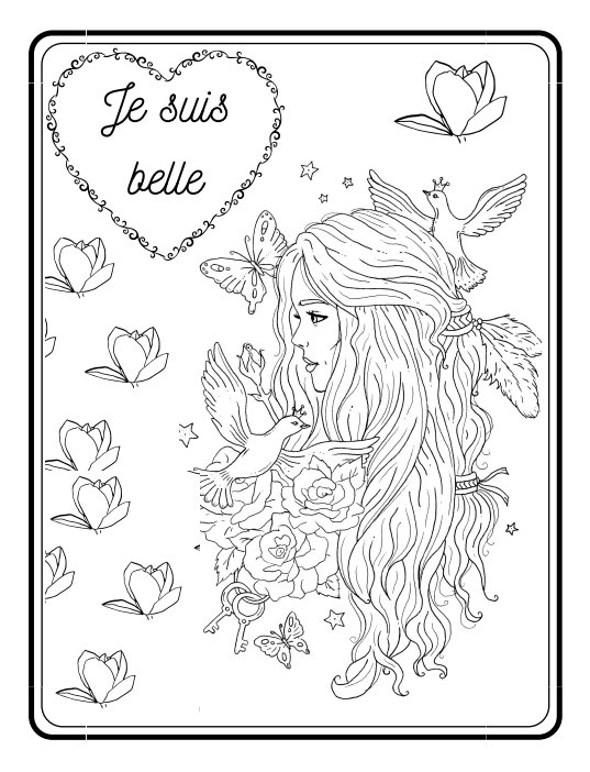 Girls Coloring Book 52-page PDF Download