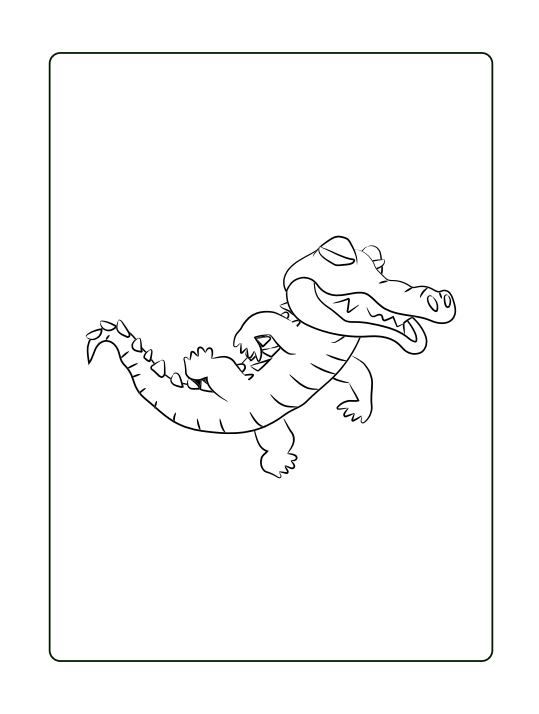 Crocodile Coloring Book 20-page PDF Download