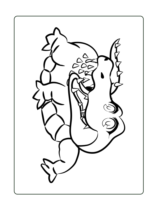 Crocodile Coloring Book 20-page PDF Download