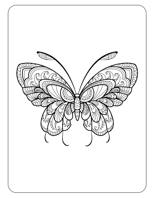 Advanced Butterfly Coloring Book 20-page PDF Download