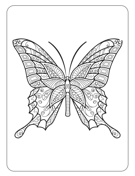 Advanced Butterfly Coloring Book 20-page PDF Download