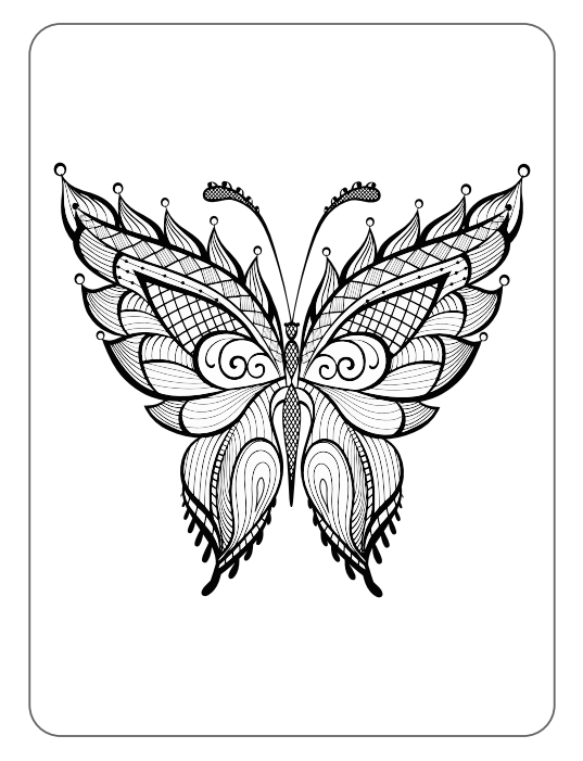 Advanced Butterfly Coloring Book 20-page PDF Download