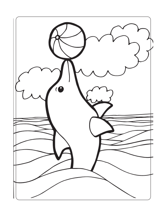 Dolphin Coloring Book 15-Page PDF + 15 draw pages